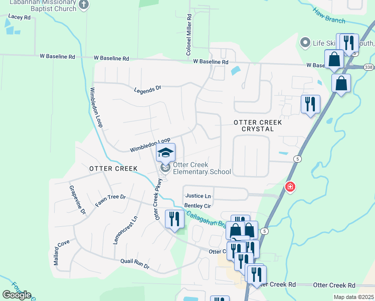 map of restaurants, bars, coffee shops, grocery stores, and more near 10 Evert Court in Little Rock