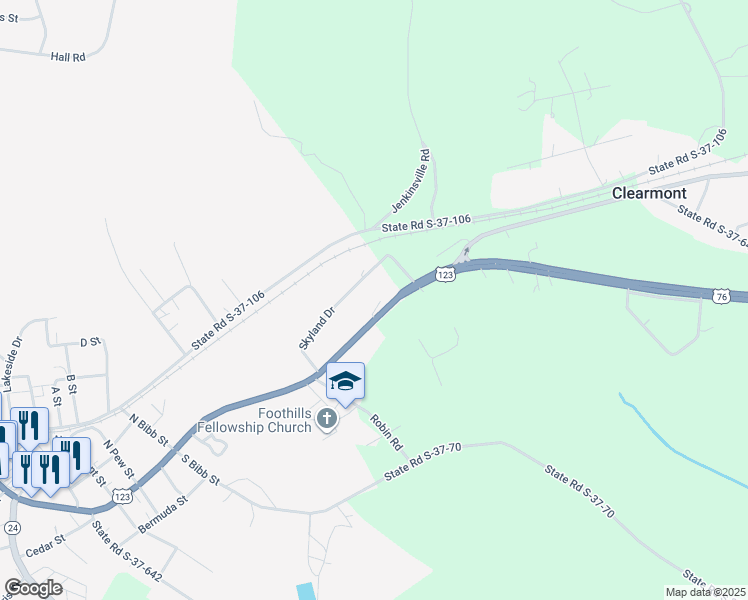 map of restaurants, bars, coffee shops, grocery stores, and more near 1715 East Main Street in Westminster