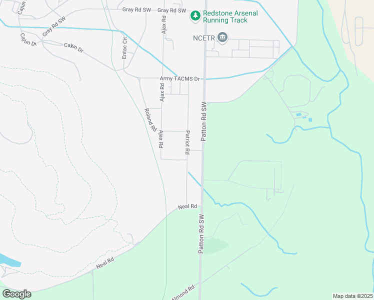 map of restaurants, bars, coffee shops, grocery stores, and more near Patriot Road in Huntsville