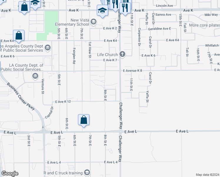 map of restaurants, bars, coffee shops, grocery stores, and more near 1012 Brianna Avenue in Lancaster