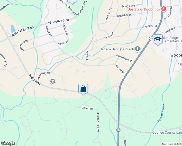 map of restaurants, bars, coffee shops, grocery stores, and more near 364 Fiddlers Way in Seneca