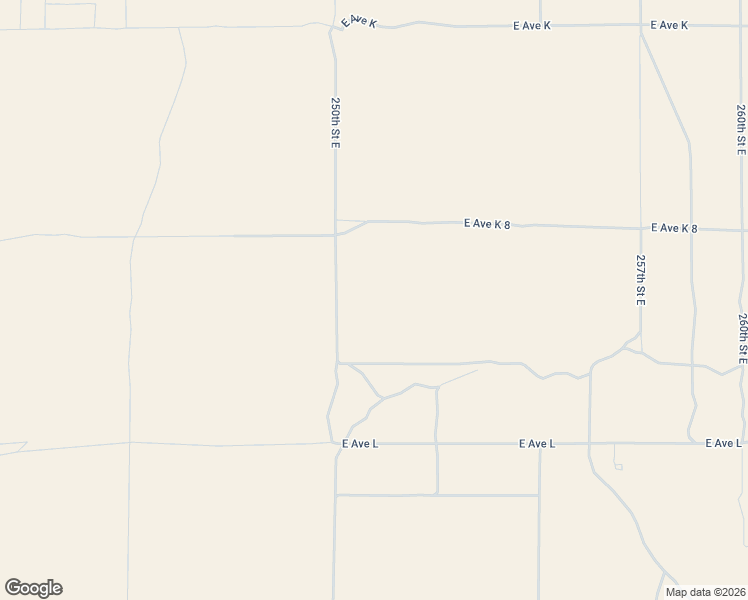 map of restaurants, bars, coffee shops, grocery stores, and more near 250th Street East in Los Angeles County