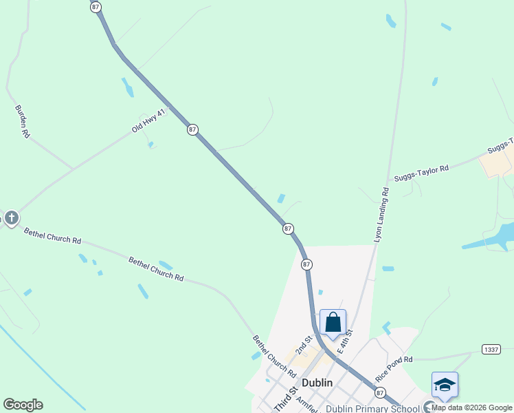 map of restaurants, bars, coffee shops, grocery stores, and more near 8085 North Carolina 87 in Elizabethtown