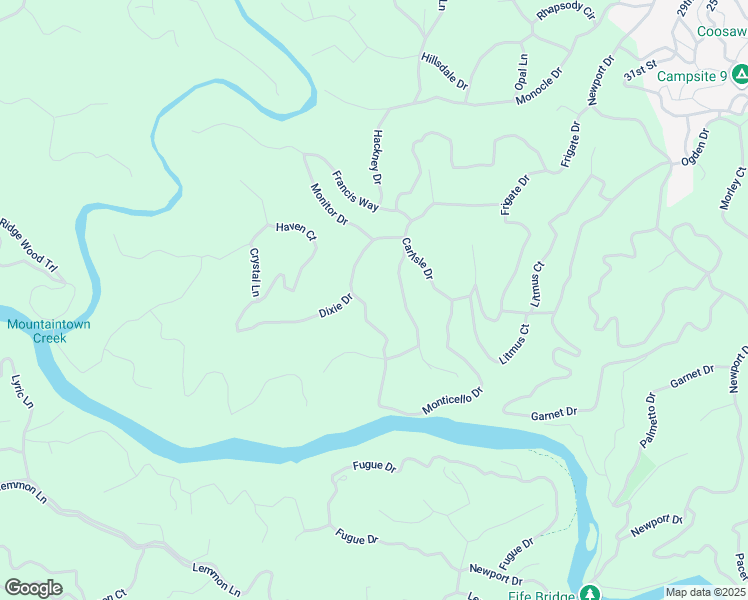 map of restaurants, bars, coffee shops, grocery stores, and more near 862 Monticello Drive in Ellijay