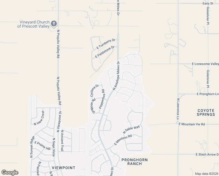 map of restaurants, bars, coffee shops, grocery stores, and more near 8527 Pepperbox Road in Prescott Valley
