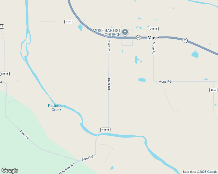 map of restaurants, bars, coffee shops, grocery stores, and more near County Road N4645 in Muse