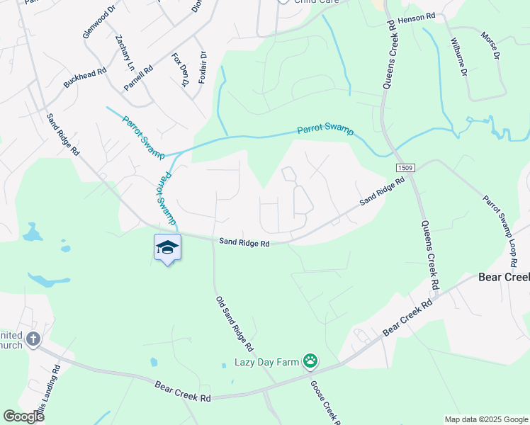 map of restaurants, bars, coffee shops, grocery stores, and more near 110 Spain Drive in Hubert