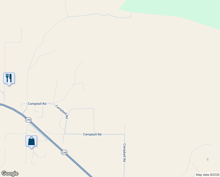 map of restaurants, bars, coffee shops, grocery stores, and more near 5665 Campbell Road in Lompoc
