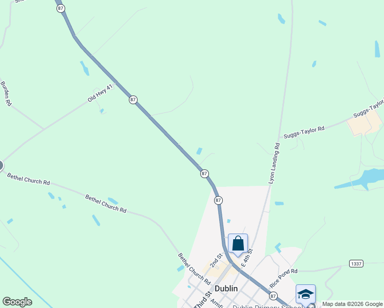 map of restaurants, bars, coffee shops, grocery stores, and more near 8072 North Carolina 87 in Elizabethtown