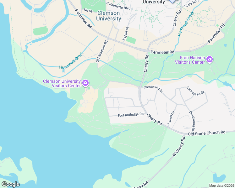 map of restaurants, bars, coffee shops, grocery stores, and more near 112 East Lewis Road in Clemson