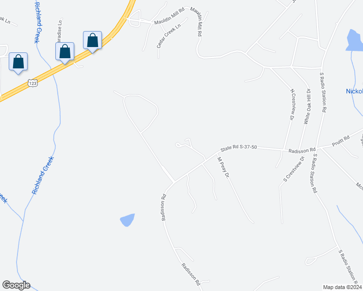 map of restaurants, bars, coffee shops, grocery stores, and more near 174 Radisson Road in Seneca