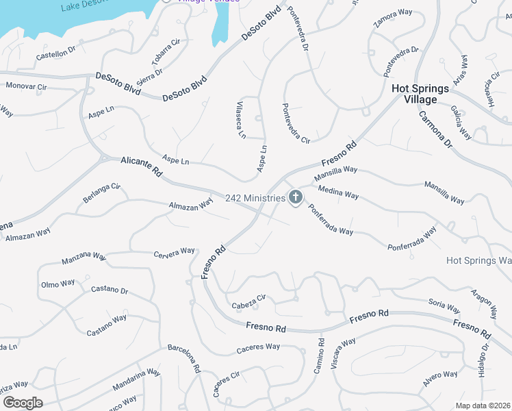 map of restaurants, bars, coffee shops, grocery stores, and more near 50 Alicante Road in Hot Springs