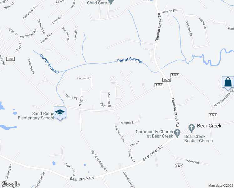 map of restaurants, bars, coffee shops, grocery stores, and more near 205 Jessie Circle in Hubert