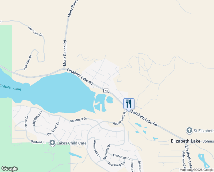 map of restaurants, bars, coffee shops, grocery stores, and more near 14866 Sunnydale Drive in Lake Hughes