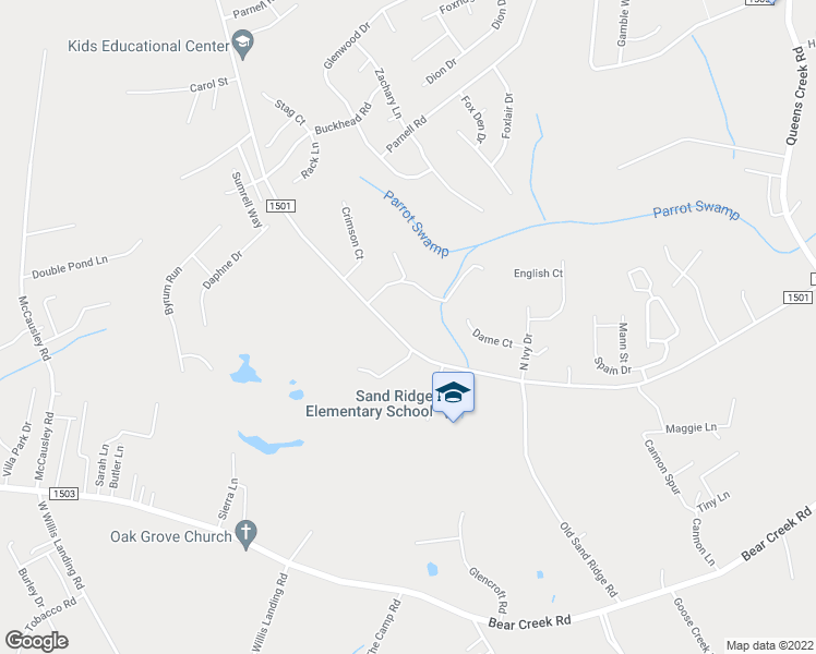 map of restaurants, bars, coffee shops, grocery stores, and more near 833 Sandridge Rd in Hubert