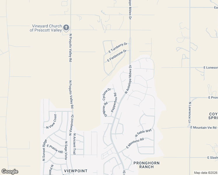 map of restaurants, bars, coffee shops, grocery stores, and more near 8494 Cyclone Drive in Prescott Valley