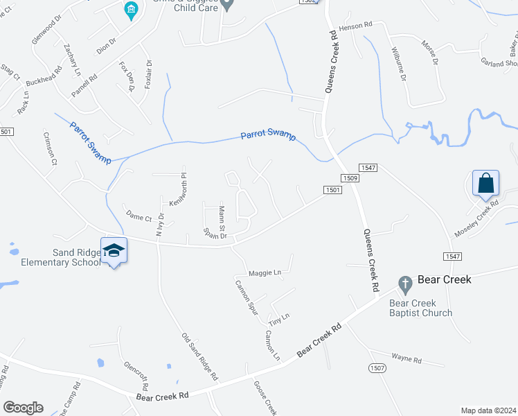 map of restaurants, bars, coffee shops, grocery stores, and more near 128 Jessie Circle in Hubert