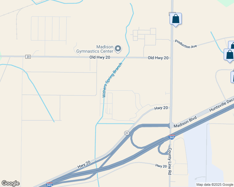 map of restaurants, bars, coffee shops, grocery stores, and more near 29774 County Road 20 in Madison