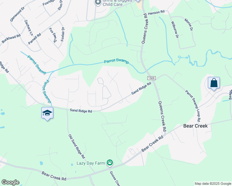 map of restaurants, bars, coffee shops, grocery stores, and more near 103 Pine Needle Drive in Hubert