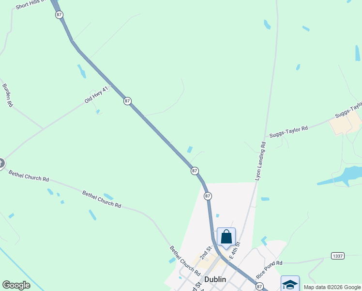 map of restaurants, bars, coffee shops, grocery stores, and more near 8072 North Carolina 87 in Elizabethtown