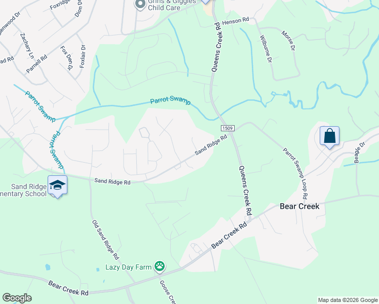 map of restaurants, bars, coffee shops, grocery stores, and more near 999 Sand Ridge Road in Hubert