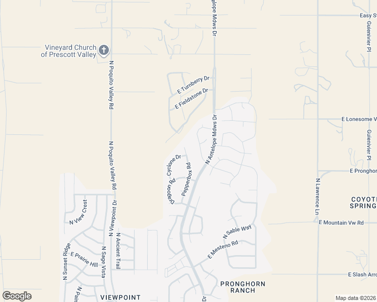 map of restaurants, bars, coffee shops, grocery stores, and more near 8527 Pepperbox Road in Prescott Valley