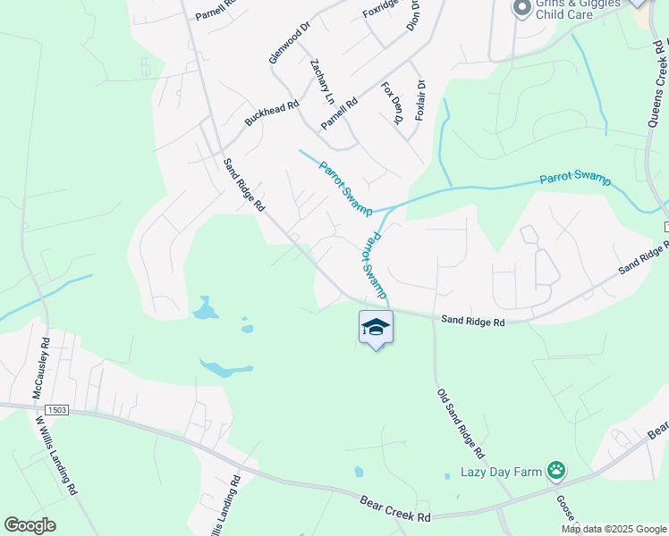 map of restaurants, bars, coffee shops, grocery stores, and more near 829 Sand Ridge Road in Hubert