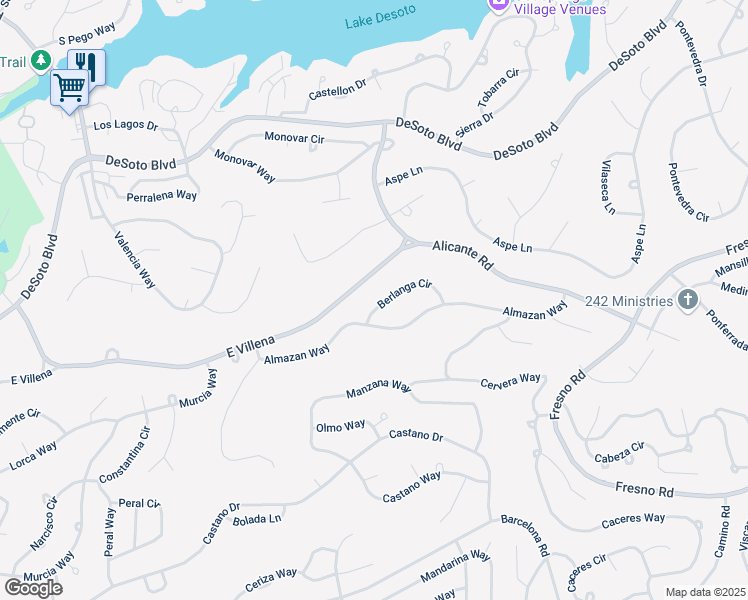 map of restaurants, bars, coffee shops, grocery stores, and more near 8 Berlanga Circle in Hot Springs