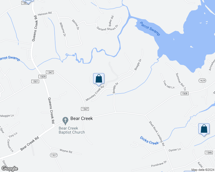 map of restaurants, bars, coffee shops, grocery stores, and more near 200 Rudolph Lane in Hubert