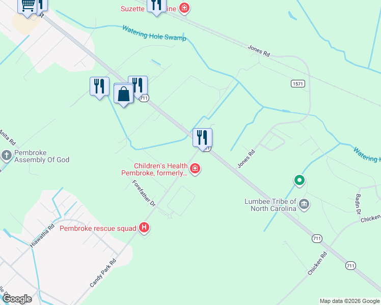 map of restaurants, bars, coffee shops, grocery stores, and more near 933 Candy Park Road in Pembroke