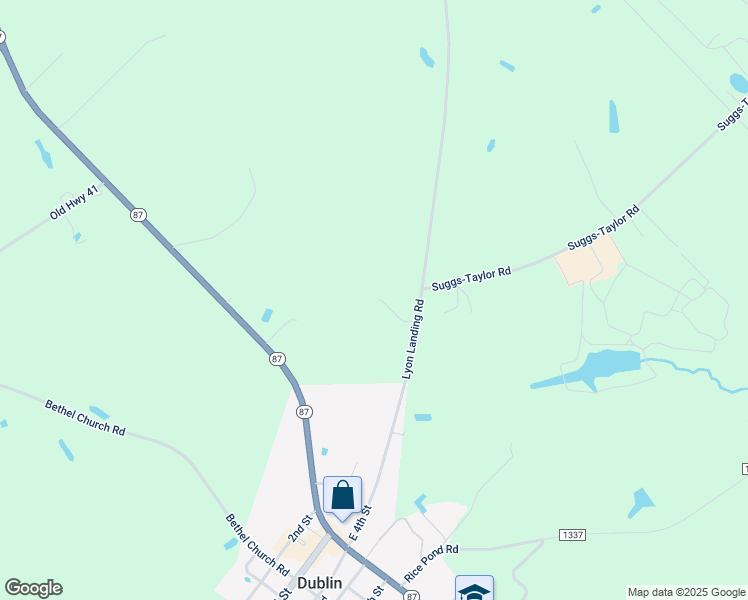 map of restaurants, bars, coffee shops, grocery stores, and more near 587 Lyon Landing Road in Elizabethtown