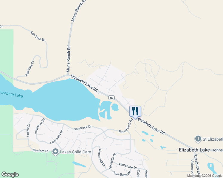 map of restaurants, bars, coffee shops, grocery stores, and more near 14866 Sunnydale Drive in Lake Hughes