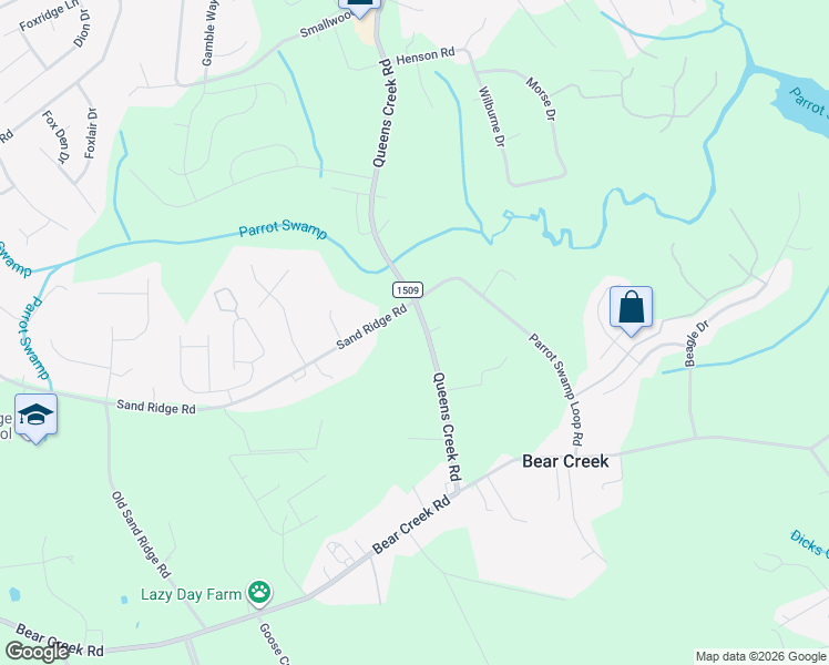 map of restaurants, bars, coffee shops, grocery stores, and more near 824 State Road 1509 in Hubert