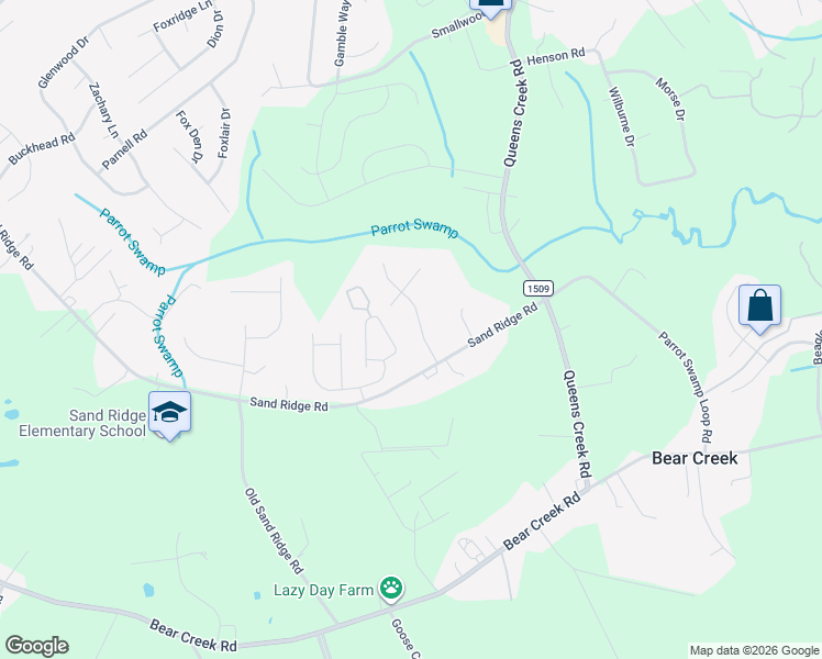 map of restaurants, bars, coffee shops, grocery stores, and more near 107 Pine Needle Drive in Hubert