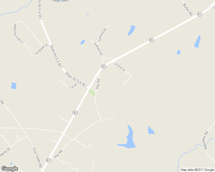 map of restaurants, bars, coffee shops, grocery stores, and more near 113 Irby Road in Williamston
