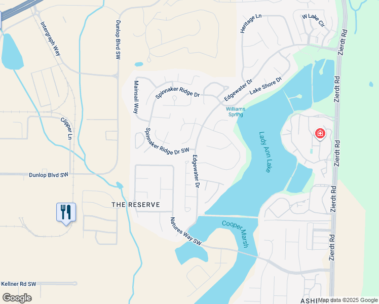 map of restaurants, bars, coffee shops, grocery stores, and more near 126 Lake Pointe Circle Southwest in Huntsville