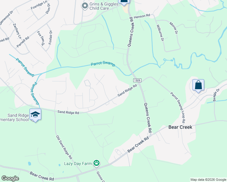 map of restaurants, bars, coffee shops, grocery stores, and more near 999 Sand Ridge Road in Hubert