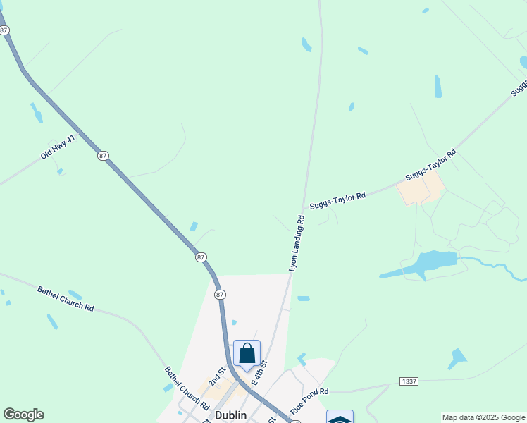map of restaurants, bars, coffee shops, grocery stores, and more near 587 Lyon Landing Road in Elizabethtown