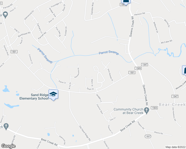 map of restaurants, bars, coffee shops, grocery stores, and more near 316 Mann Street in Hubert