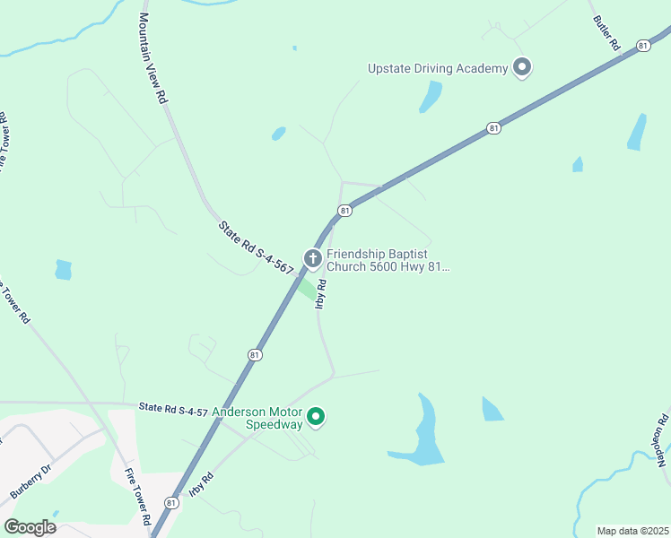 map of restaurants, bars, coffee shops, grocery stores, and more near 113 Irby Road in Williamston