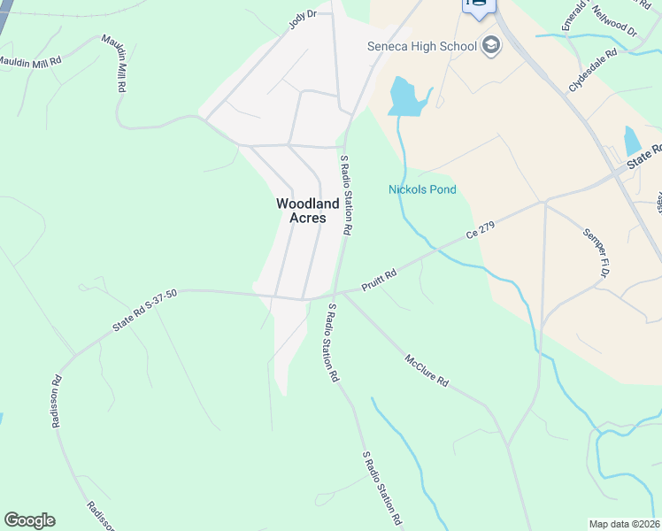 map of restaurants, bars, coffee shops, grocery stores, and more near 831 White Oak Hill Drive in Seneca