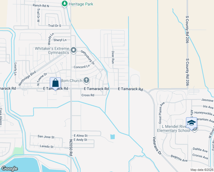 map of restaurants, bars, coffee shops, grocery stores, and more near 1613 East Tamarack Road in Altus