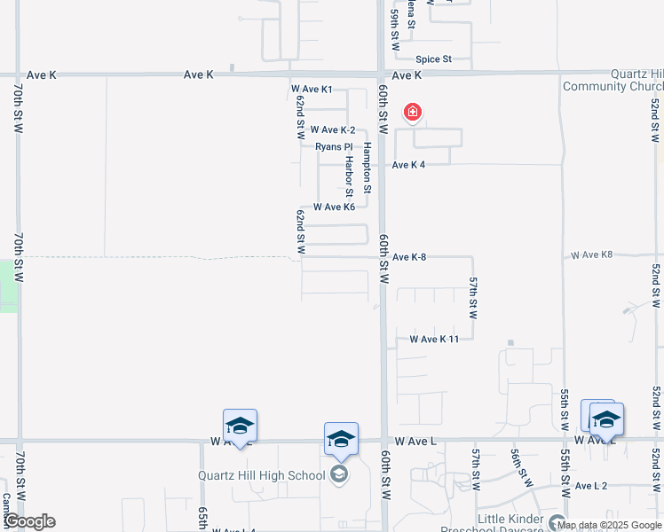 map of restaurants, bars, coffee shops, grocery stores, and more near 6059 Avenue K-9 in Lancaster