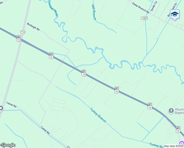 map of restaurants, bars, coffee shops, grocery stores, and more near US Highway 74 West in Rowland