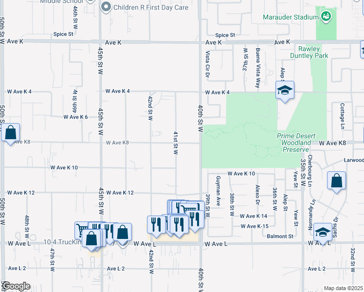 map of restaurants, bars, coffee shops, grocery stores, and more near in Lancaster
