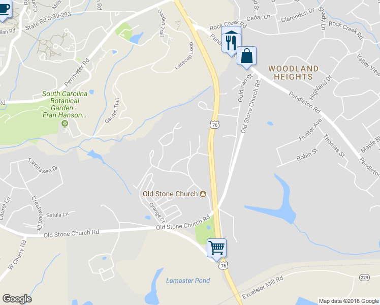 map of restaurants, bars, coffee shops, grocery stores, and more near 303 Owens Drive in Clemson