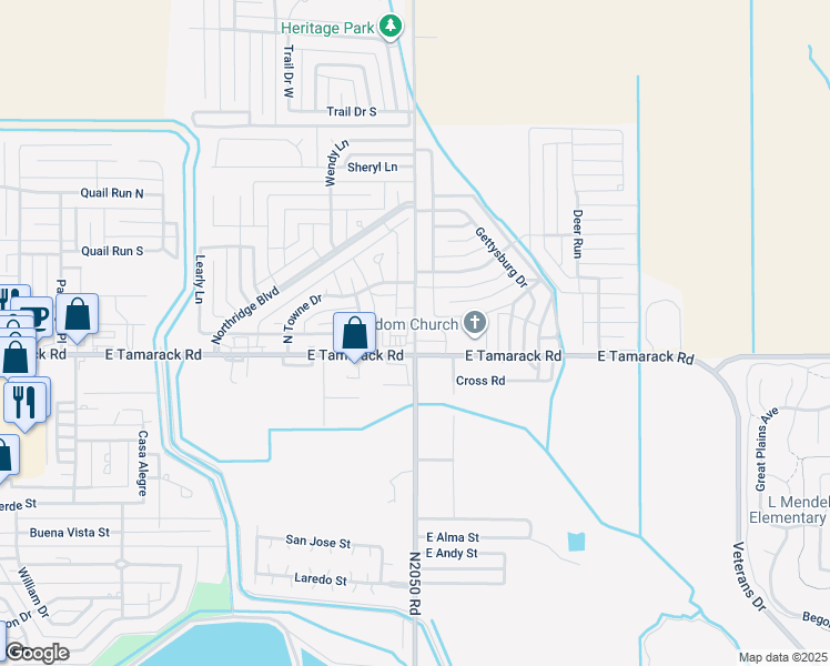 map of restaurants, bars, coffee shops, grocery stores, and more near 3025 North Park Lane in Altus