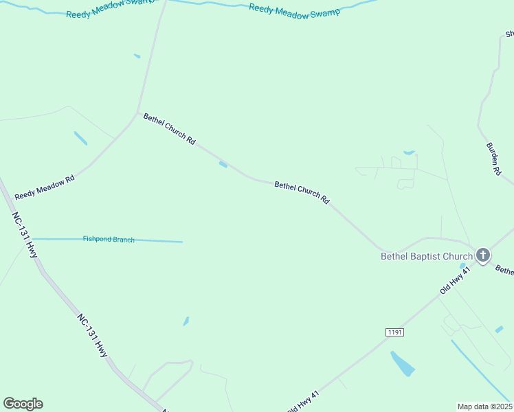 map of restaurants, bars, coffee shops, grocery stores, and more near 2127 Bethel Church Road in Tar Heel