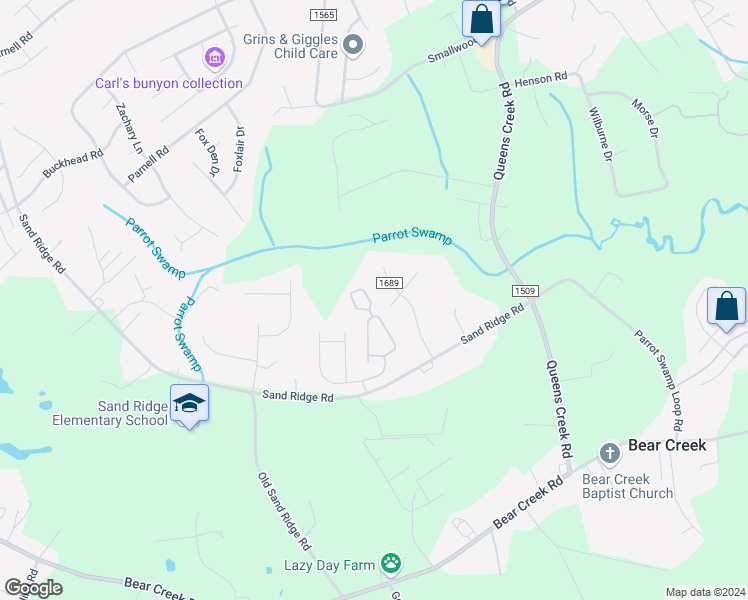 map of restaurants, bars, coffee shops, grocery stores, and more near 162 Kelly Circle in Hubert
