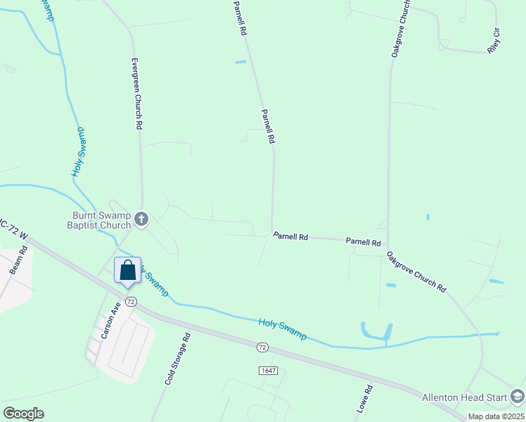map of restaurants, bars, coffee shops, grocery stores, and more near 555 Parnell Road in Lumberton